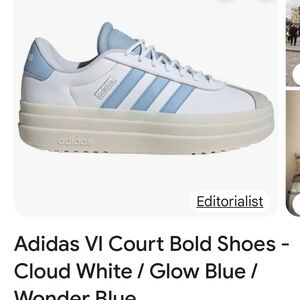 Adidas VI Bold Court Shoes Cloud White and Glow Blue Wonder Blue Trainers sz 10